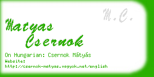 matyas csernok business card