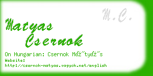 matyas csernok business card